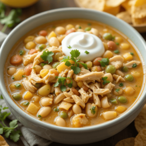 Creamy Crockpot White Chicken Chili.