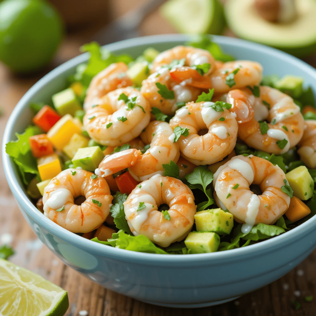 You are currently viewing Tequila Lime Shrimp Salad with Cilantro Lime Dressing