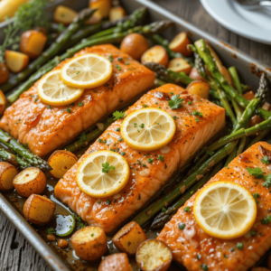 Sheet Pan Lemon Garlic Butter Salmon