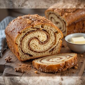  Cinnamon Swirl Bread. Showcase a freshly baked loaf 