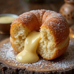 Read more about the article Brioche Donut with Vanilla Custard Filling Recipe: A Soft and Creamy Delight!