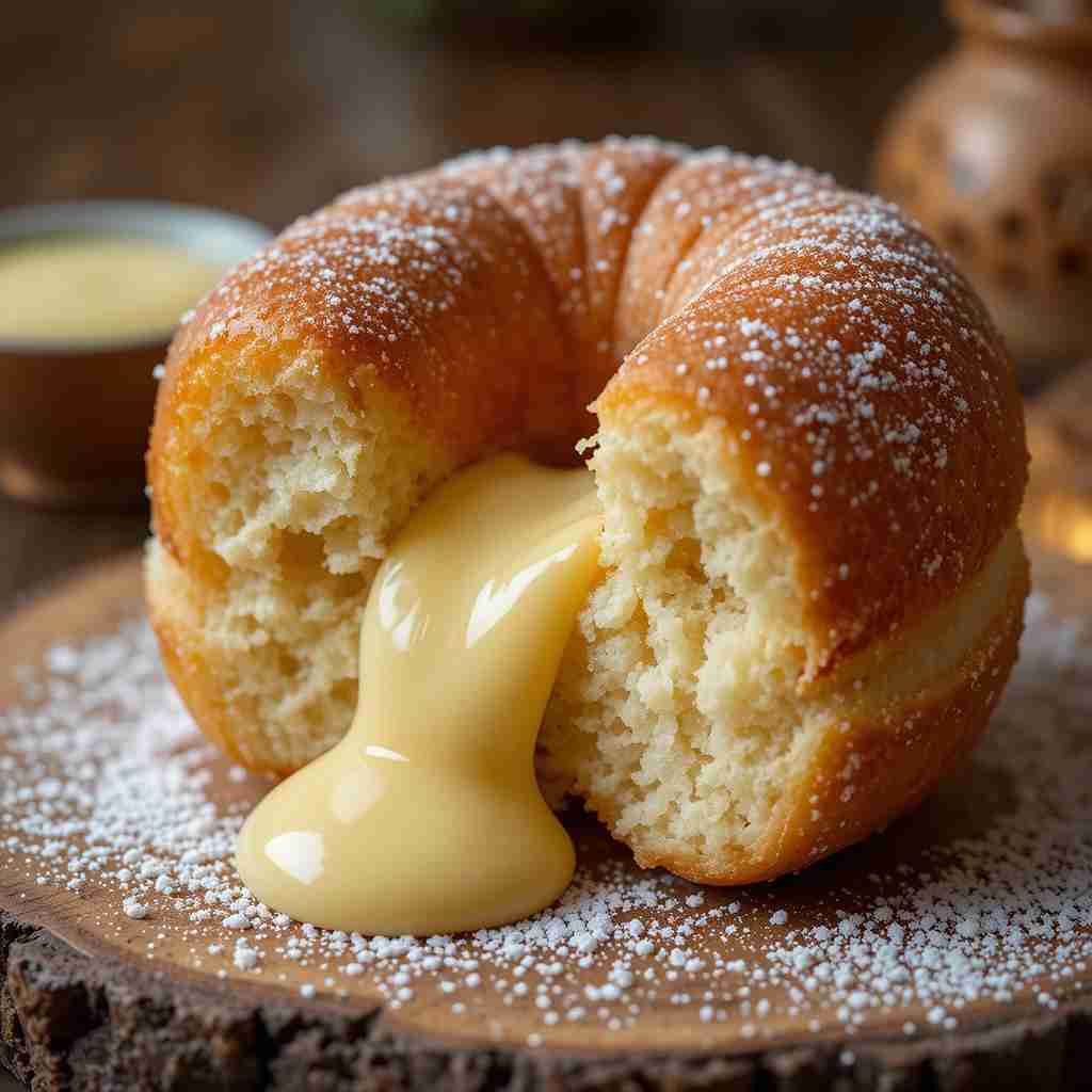 You are currently viewing Brioche Donut with Vanilla Custard Filling Recipe: A Soft and Creamy Delight!