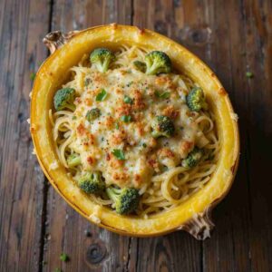 Cheesy Broccoli Spaghetti Squash Recipe