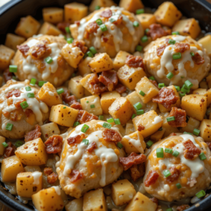 Chicken Bacon Ranch Potato Skillet.