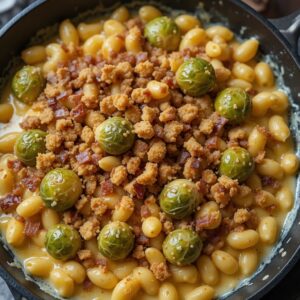 Read more about the article Mac and Cheese with Brussels Sprouts, Bacon & Breadcrumbs Recipe– The Ultimate Comfort Dish