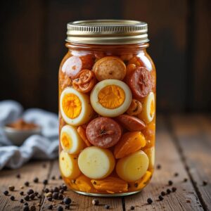 Pickled-Eggs-and-Sausage-A-Tangy-Delight