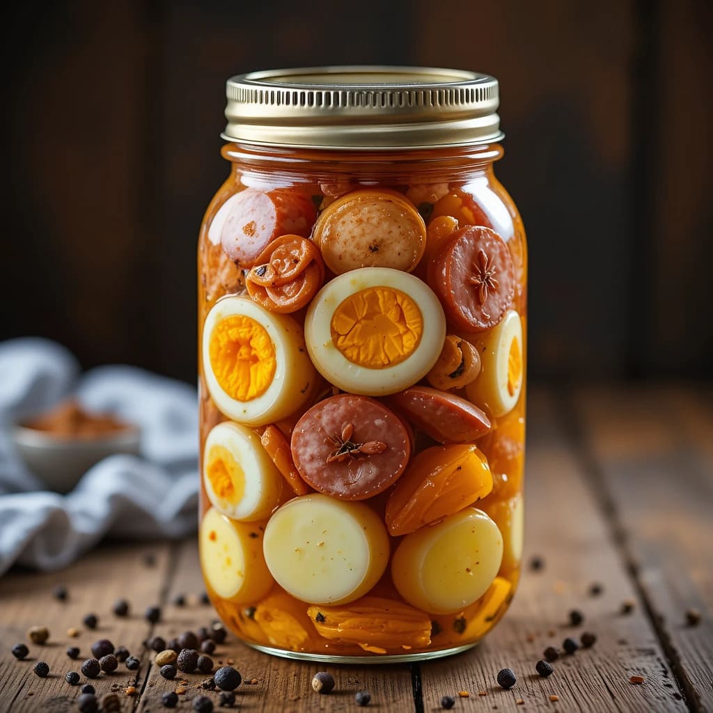 Read more about the article Pickled Eggs and Sausage: A Tangy Delight