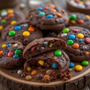 Soft Chocolate M&M Cookies