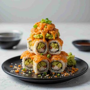 Spicy Shrimp Sushi Stacks Recipe