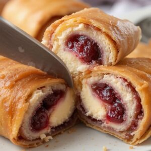 Read more about the article Air Fryer Cherry Cheesecake Egg Rolls Recipe: A Sweet & Crispy Delight