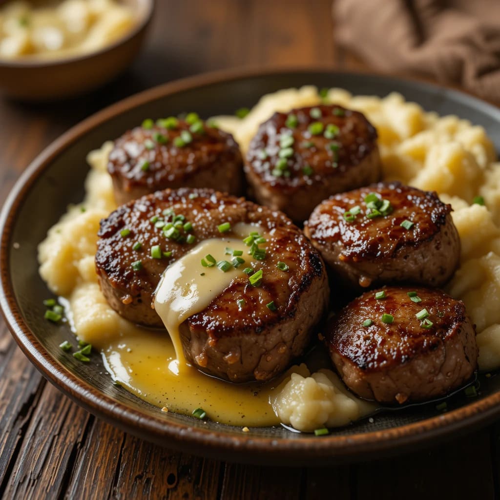 Read more about the article Garlic Butter Steak Bites with Cheesy Smashed Potatoes Recipe : A Delicious Comfort Food Combo