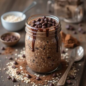 Read more about the article Brownie Batter Overnight Oats Recipe– A Chocolate Lover’s Dream Breakfast