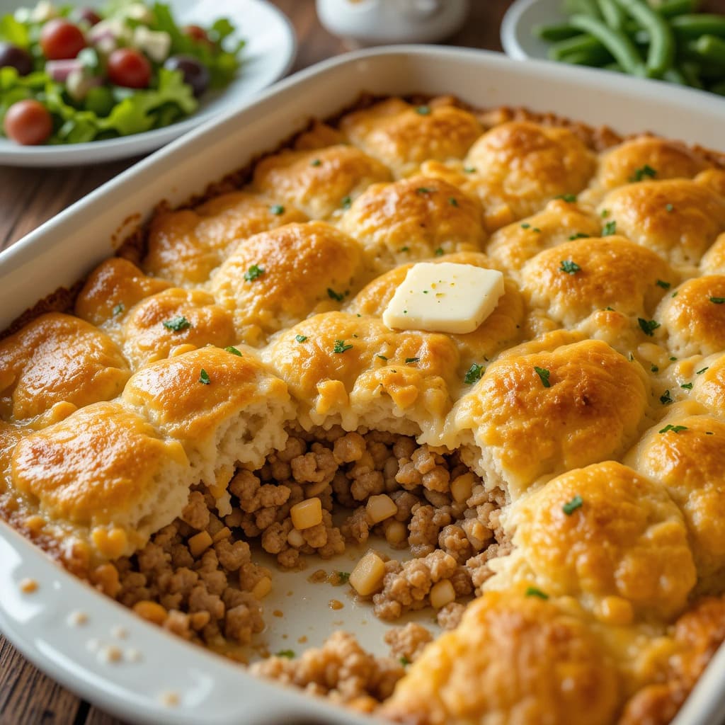 You are currently viewing Cheddar Bay Ground Beef Cobbler: A Savory Comfort Food Delight