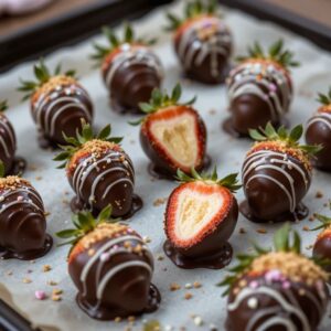 Chocolate-Covered Cheesecake Strawberries