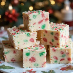 Christmas Cake Batter Fudge