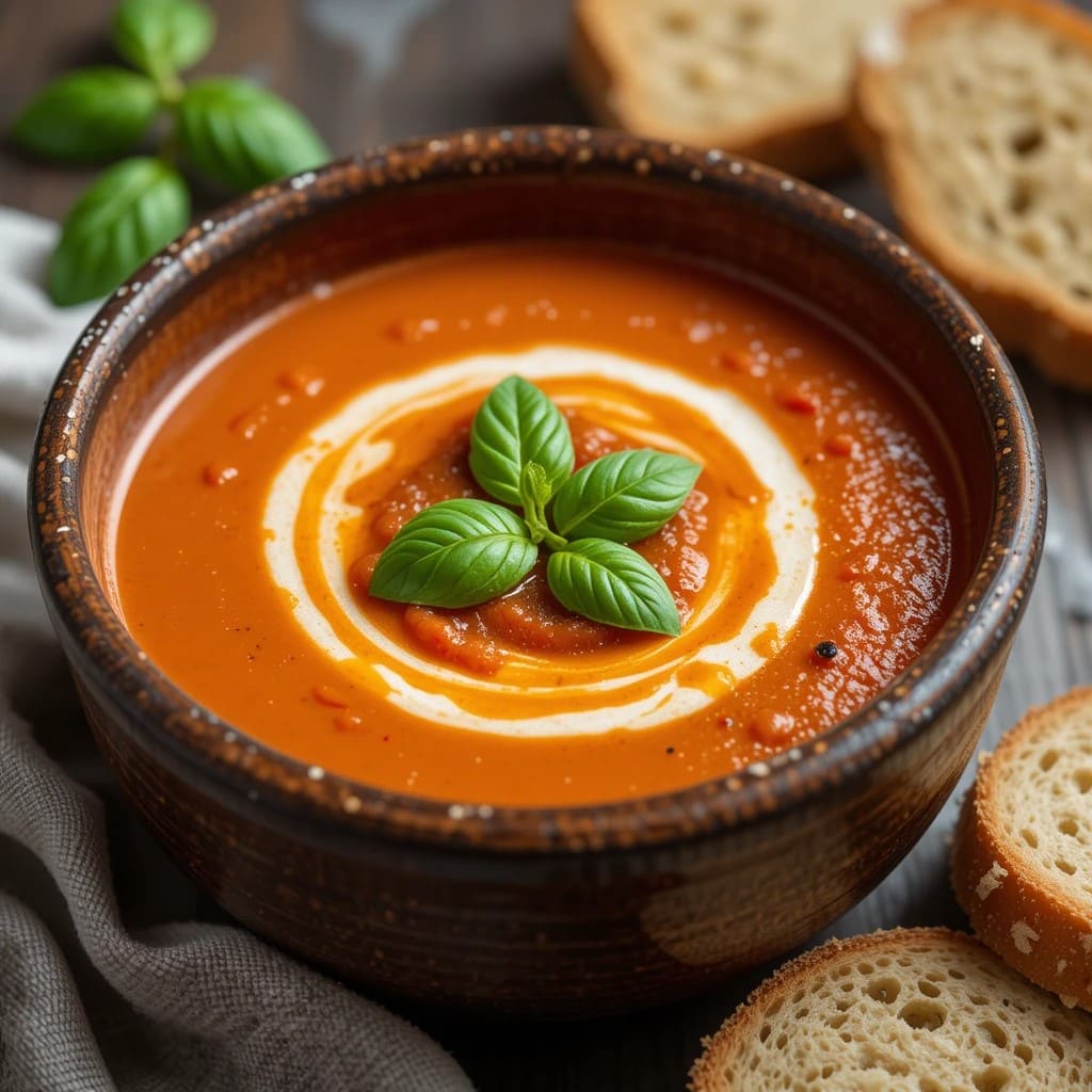 You are currently viewing Classic Tomato Basil Soup Recipe – A Comforting and Flavorful Homemade Delight