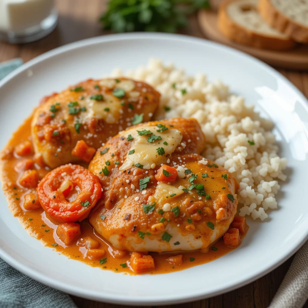 Read more about the article Creamy Garlic Red Pepper Chicken: A Flavorful One-Pan Meal