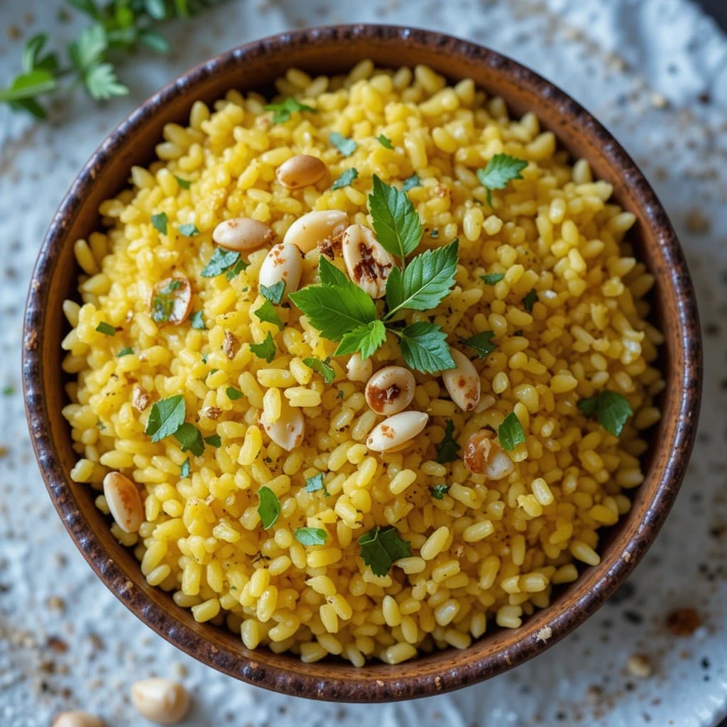 Read more about the article Golden Garlic Turmeric Rice Recipe – A Flavorful and Healthy Side Dish