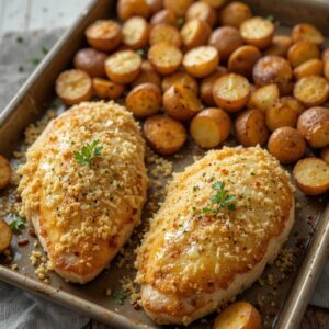 Read more about the article Garlic Parmesan Chicken and Crispy Potatoes Recipe