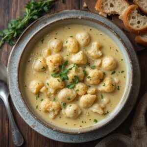 Healthy Creamy Cauliflower Chicken Soup Recipe