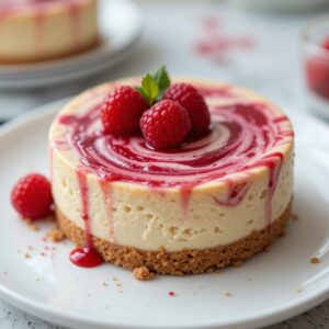 Instant Pot Raspberry Swirl Cheesecake