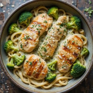 Keto Chicken Alfredo with Broccoli