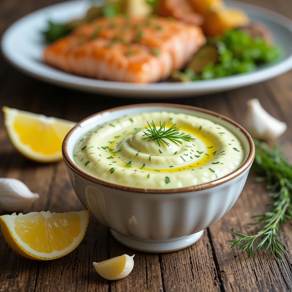 You are currently viewing Fresh Lemon Dill Aioli Sauce Recipe: A Zesty Dip You’ll Love