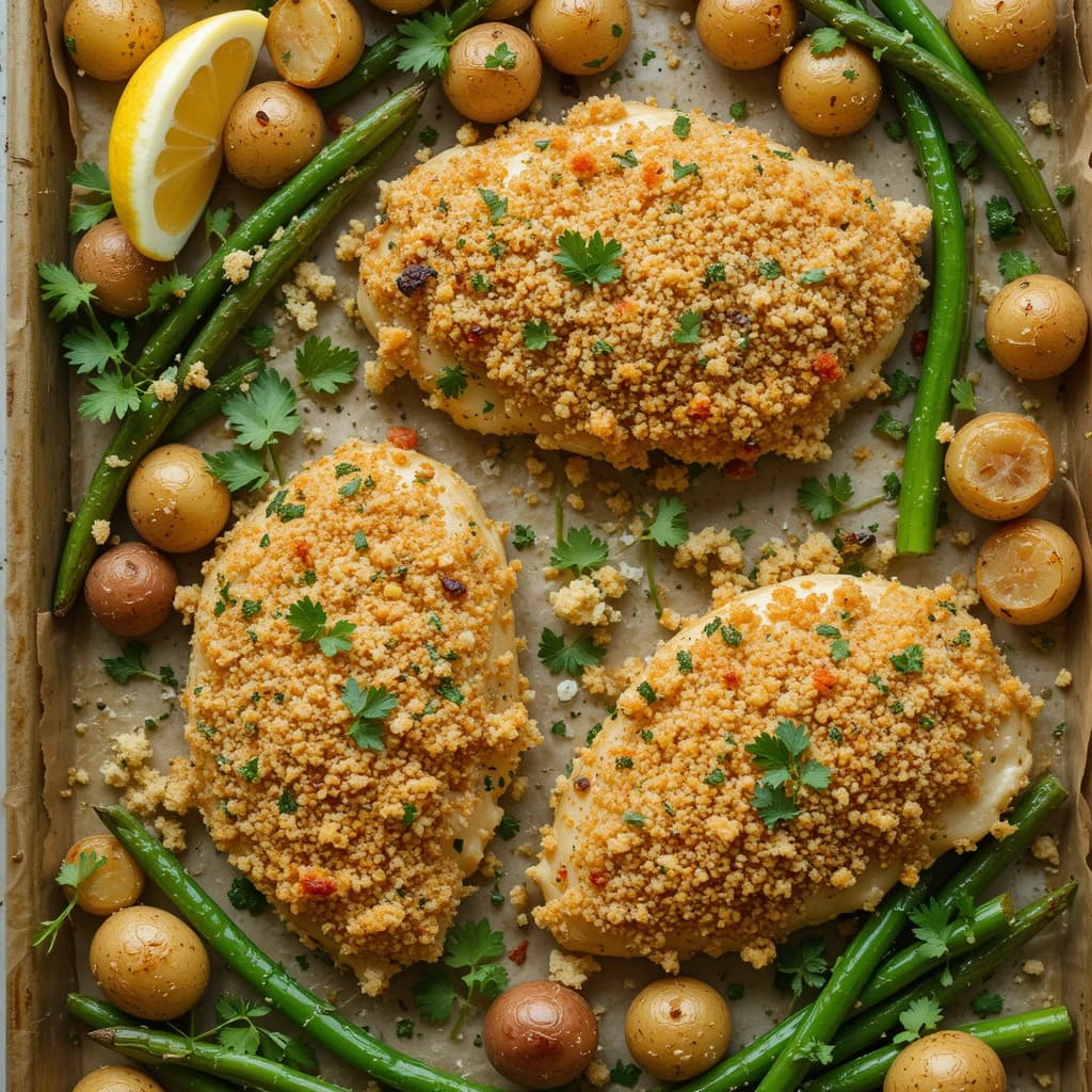 You are currently viewing Easy Parmesan Crusted Chicken Sheet Pan Dinner: A Flavorful One-Pan Meal