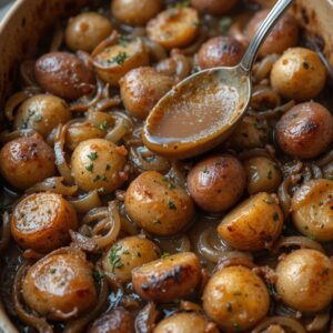 Read more about the article Sausage Bake with Potatoes and Gravy: A Comforting One-Pan Meal