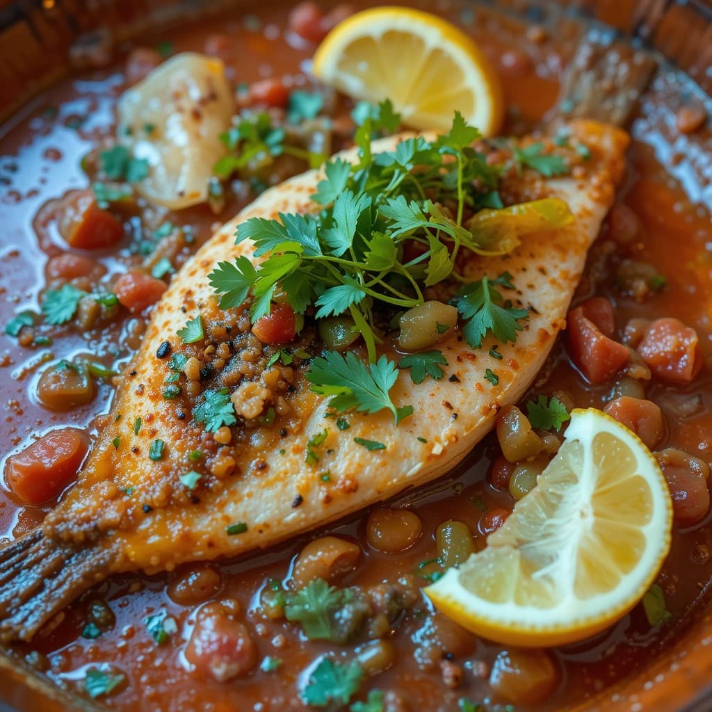 Read more about the article Spicy Moroccan Fish in Flavorful Tomato Sauce Recipe – A Taste of North Africa!