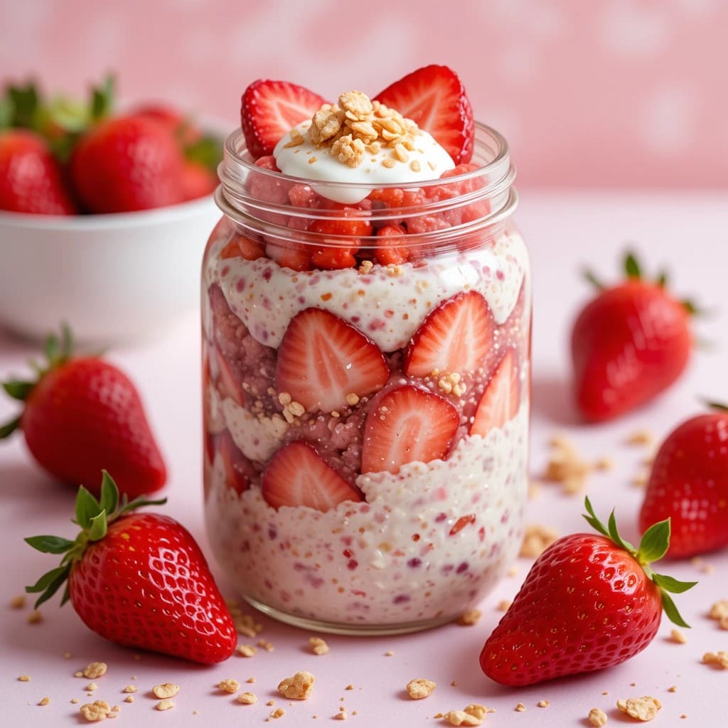 You are currently viewing Sweet & Creamy Delight: Strawberries and Cream Overnight Oats Recipe