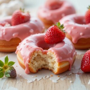 Strawberry Cake Donuts