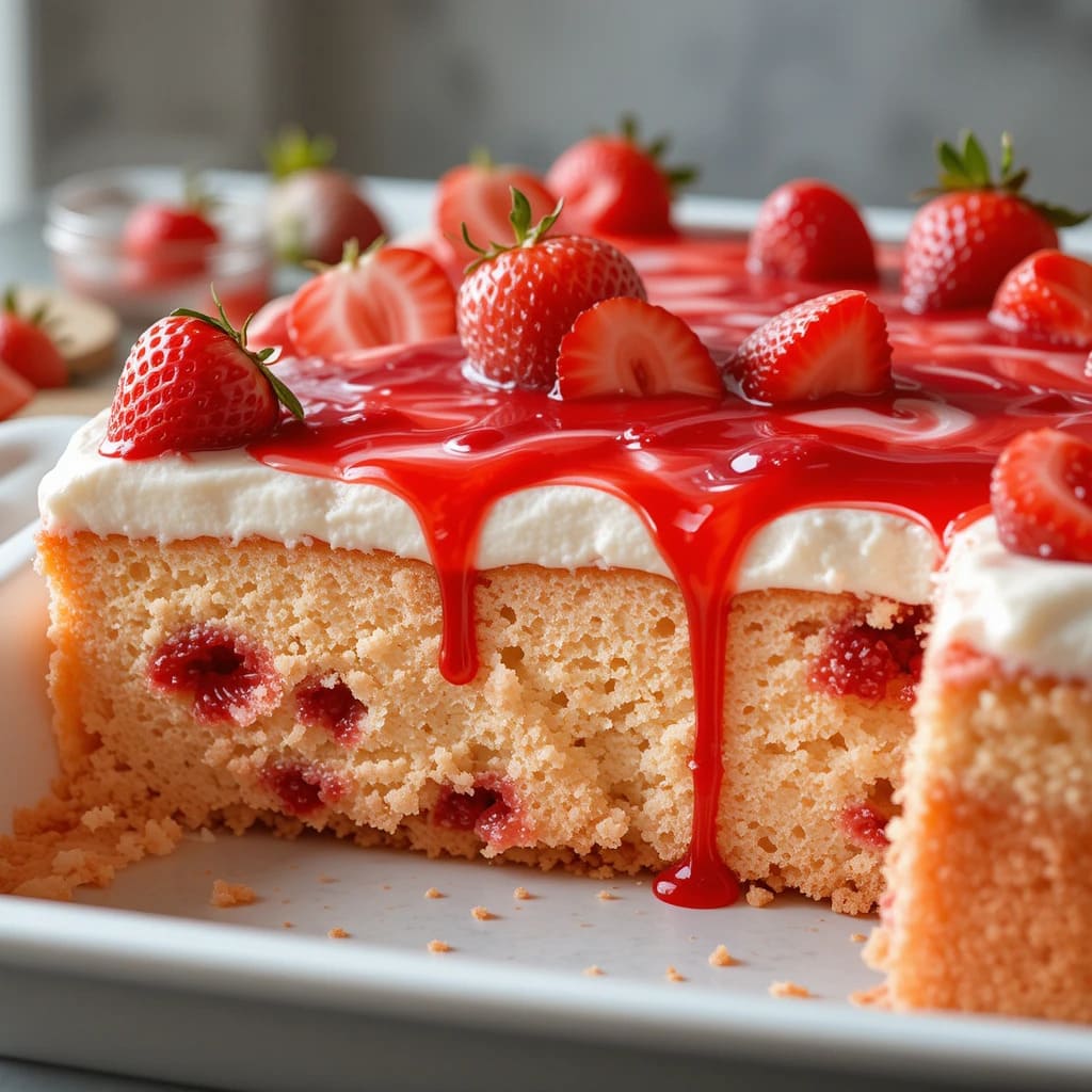 You are currently viewing Easy Strawberry Shortcake Poke Cake Recipe