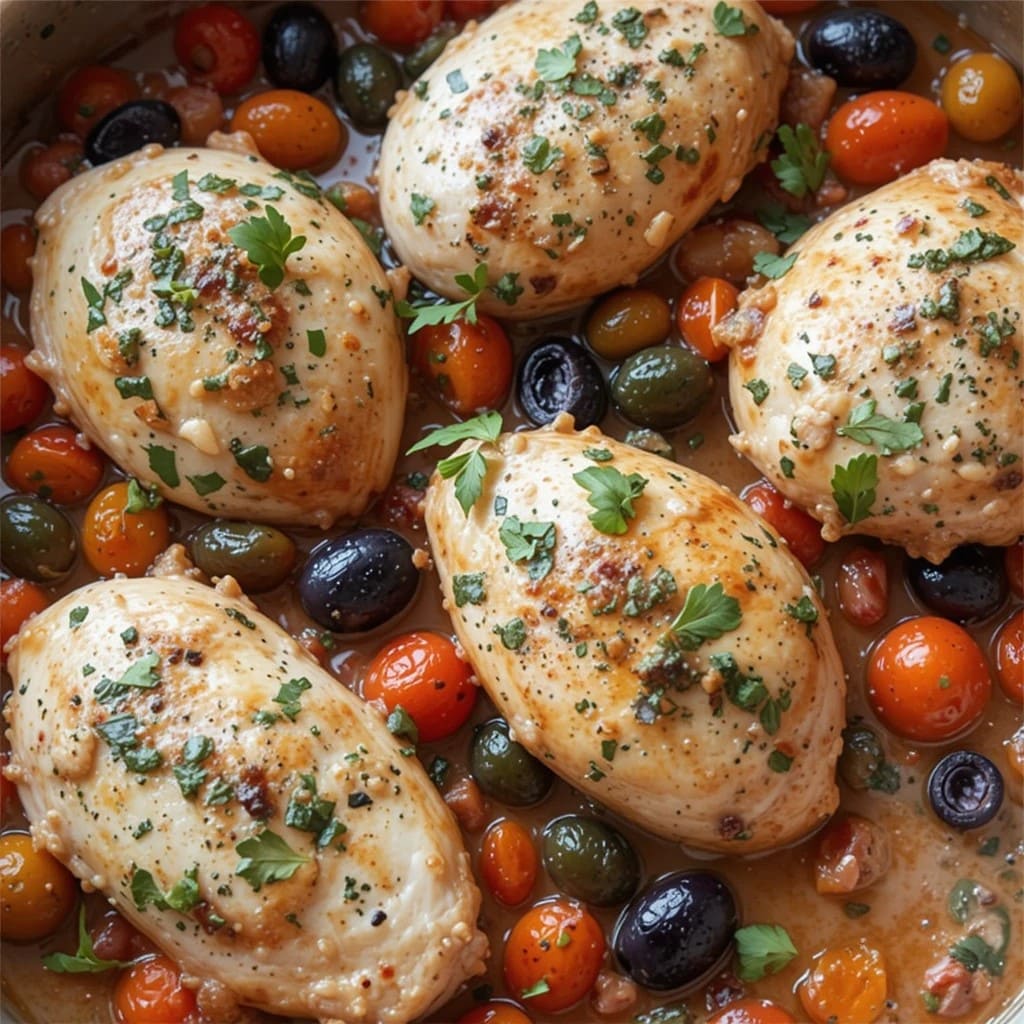 You are currently viewing Easy Mediterranean Chicken Skillet Recipe – One-Pan Wonder Bursting with Flavor