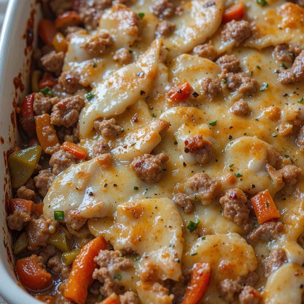 Read more about the article Easy Philly Cheese Steak Casserole Recipe – All the Flavor, None of the Fuss!