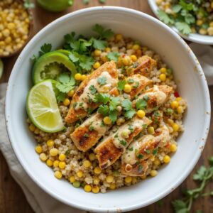 Zesty Street Corn Chicken Rice Bowl Recipe